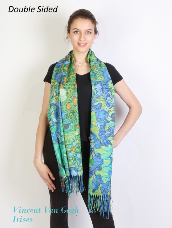 Vincent Van Gogh: Irises Double-sided Oil Painting Design Fashion Scarf